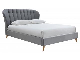 5ft King Size Grey velour Elma buttoned bed frame